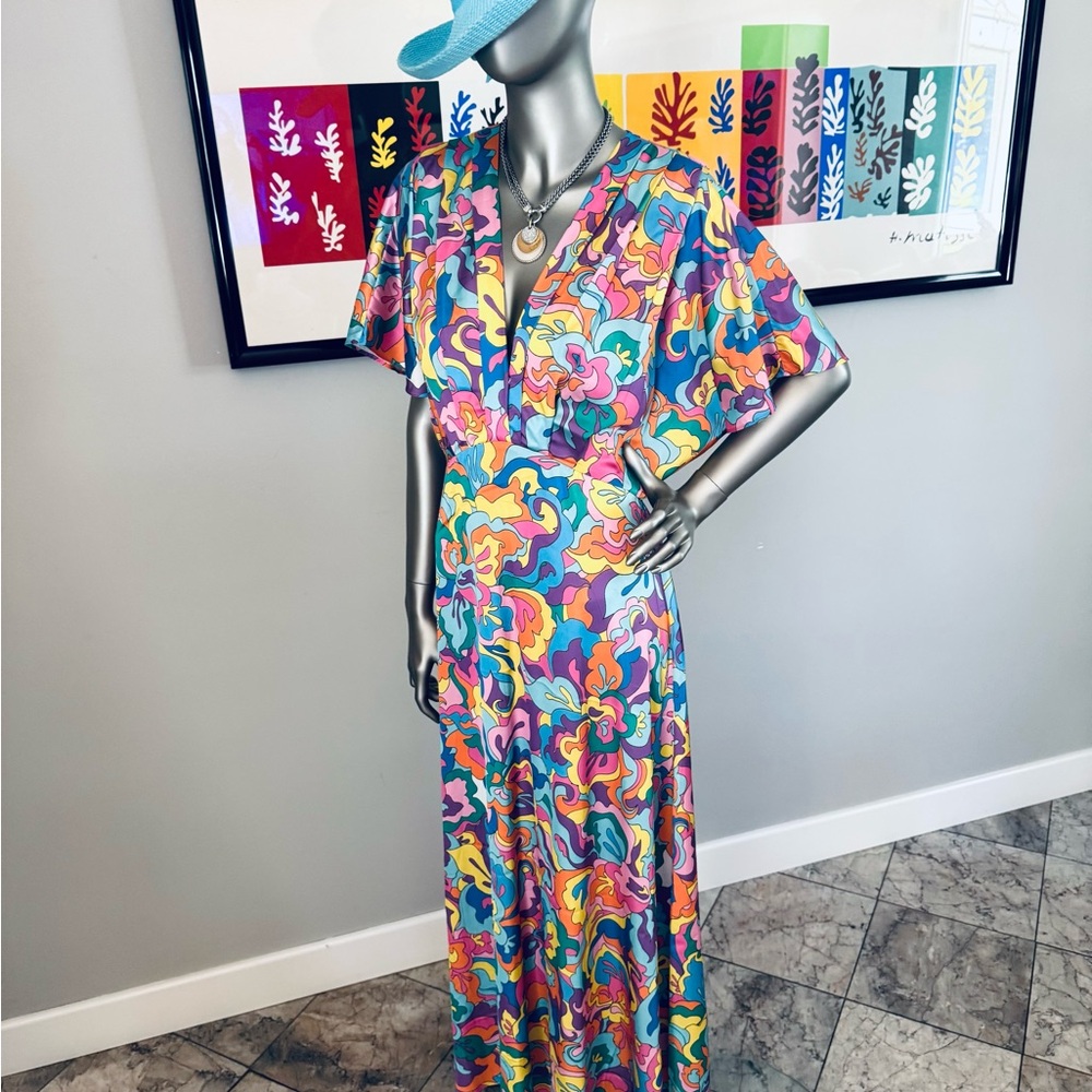 Boston Proper Multicolor Abstract Dress - Excellent Condition - Picture 3 of 16